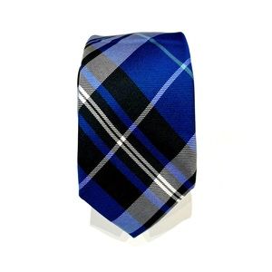 Ben Sherman Blue and Black Plaid Tie